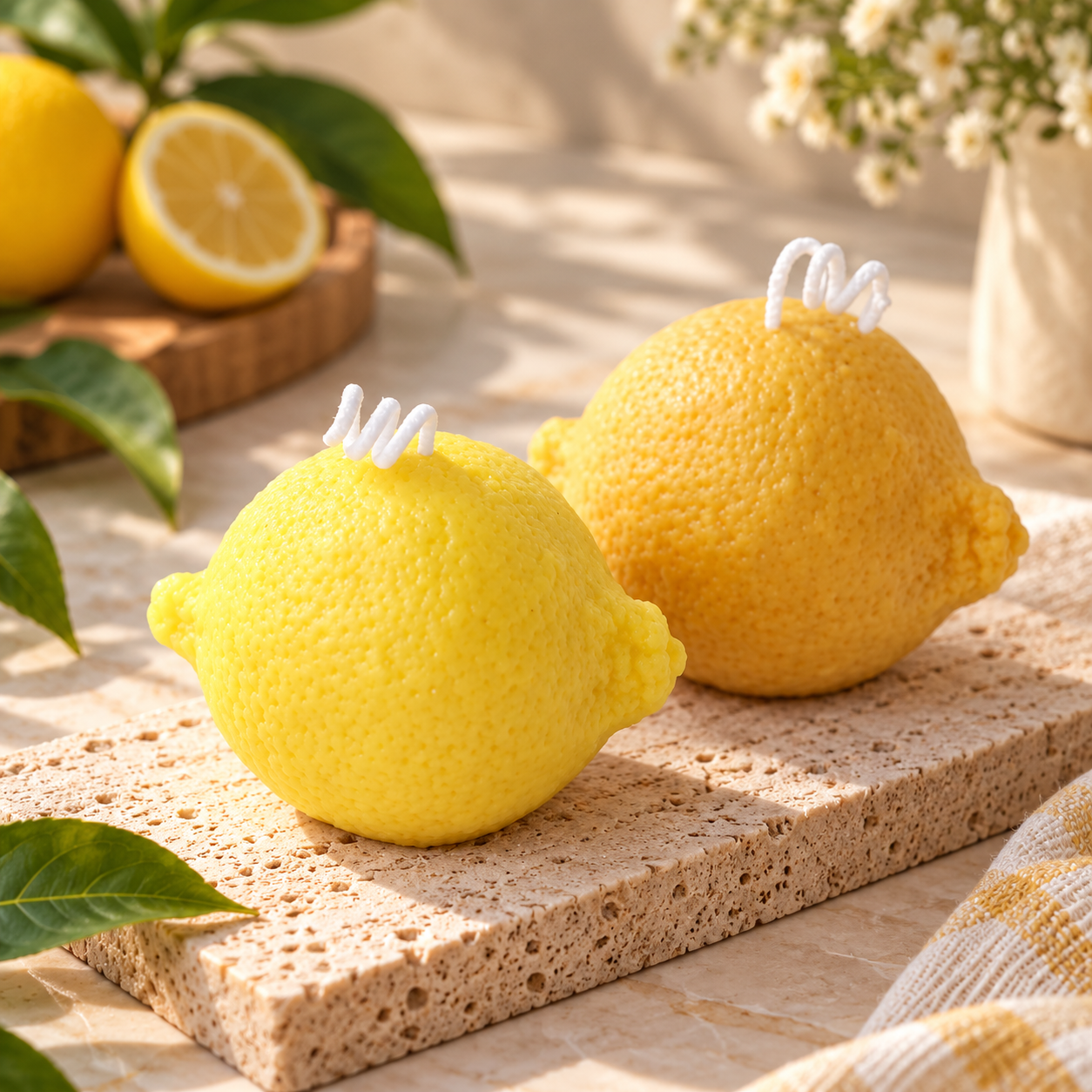 3D Lemon Shaped Decorative Candle