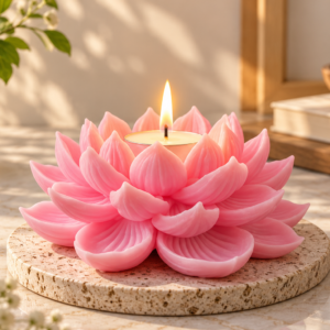 3D Lotus Flower Decorative Candle