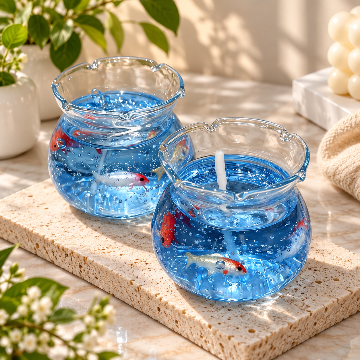 Bubble Fish Tank Gel Wax Candle