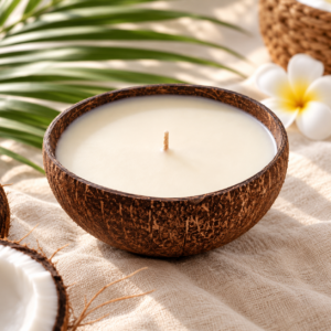 Handmade Coconut Shell Soy Wax Candle