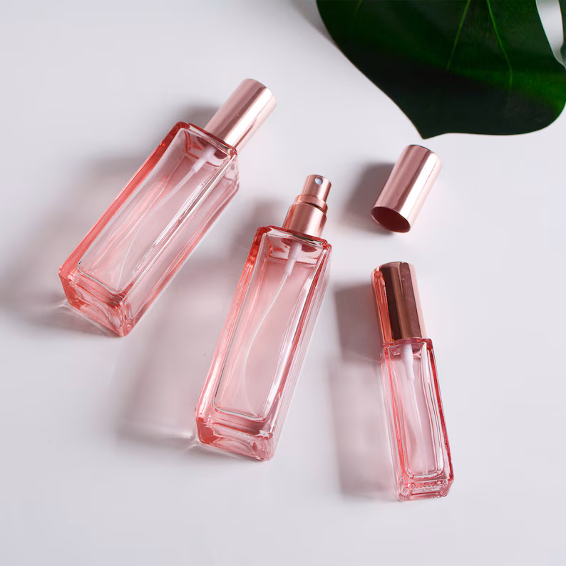 Luxury Rose Gold Glass Perfume Spray Bottle