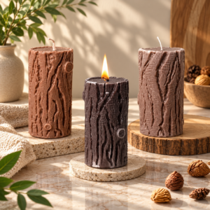 Wood Grain Chocolate Cake Decorative Candle